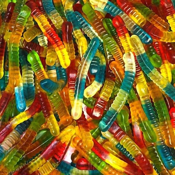 Halal Gummy Jelly Worms – 1KG Bulk Bag Fruit Juice Sweets