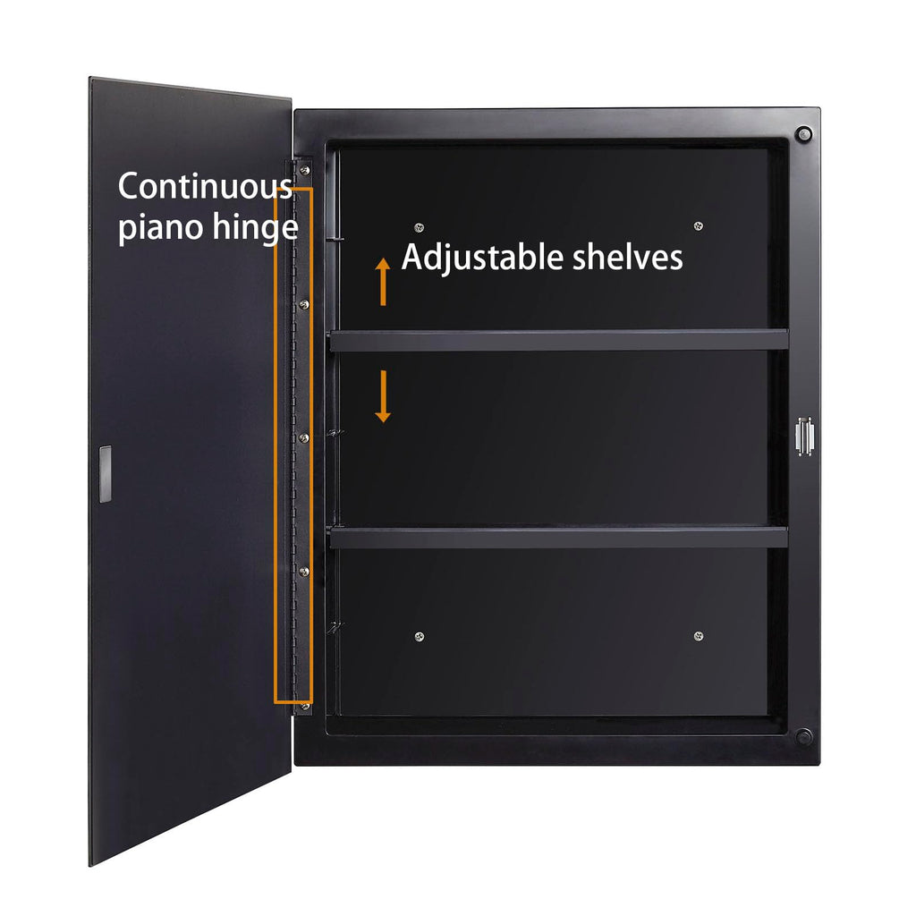 Fundin Black Plastic Mirror Medicine Cabinet - Recessed or Surface Mount