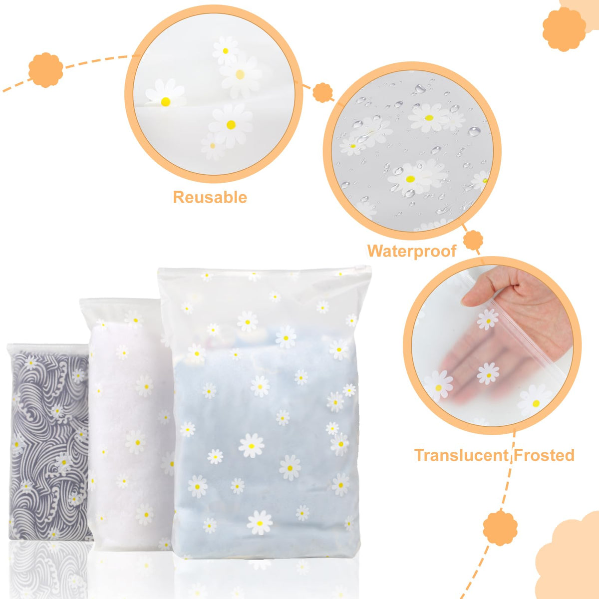 Deepton 18 Pcs Reusable Zip Lock Clothes Bags, Ziplock Bags for Clothes - image 4