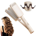 DSXVJHD 32mm Deep Hair Waver – 4 Heat Settings Anti-Scald Crimper, Beige