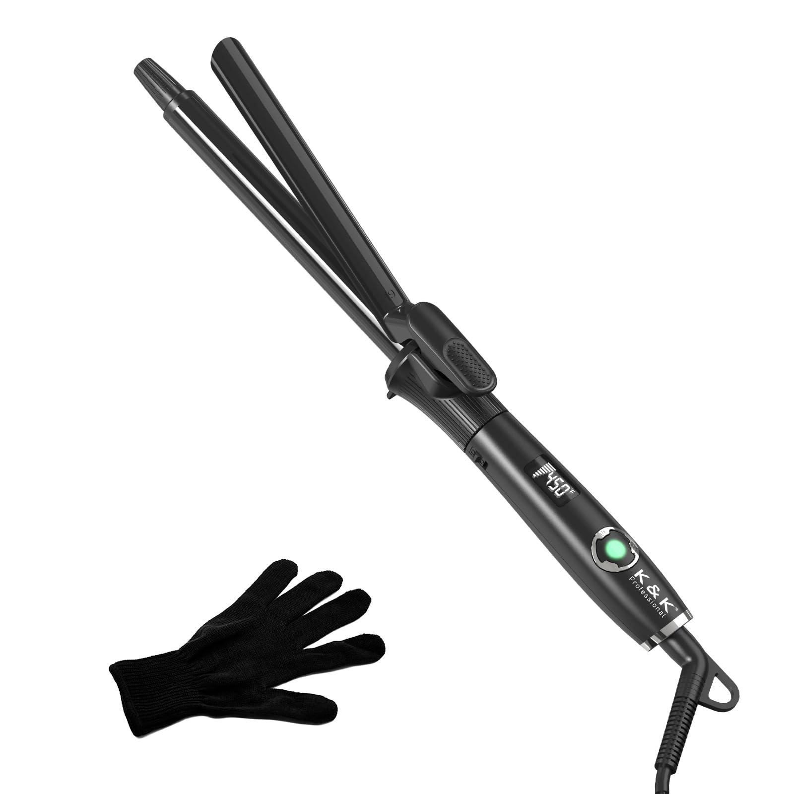 K&K Hair Curling Wand | 19mm Ceramic Titanium Barrel | 50-230°C