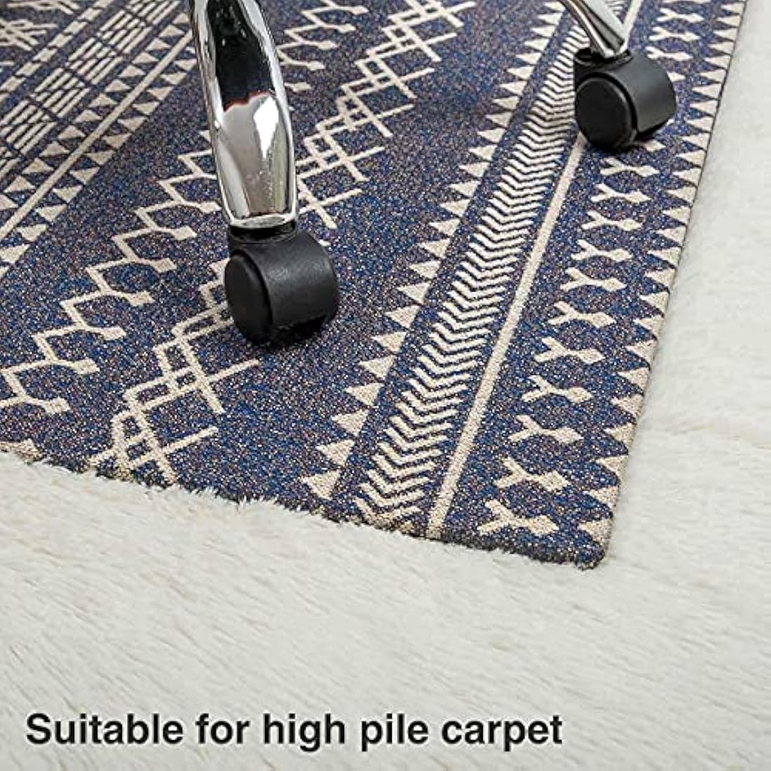 DIKILONG Handmade Office Chair Mat | 136x100cm Morocco Floor Protector