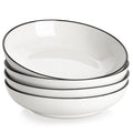 MALACASA 42oz Ceramic Pasta Bowls Set of 4 – Large Shallow Salad Bowls