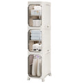3-Tier Slim Bathroom Storage Cabinet | Foldable Rolling Unit