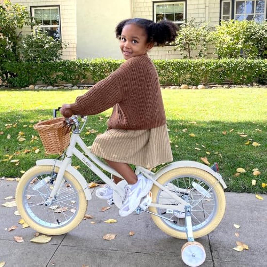 Glerc Little Molly 18 Inch Kids Retro Girls Bike with Wicker Basket