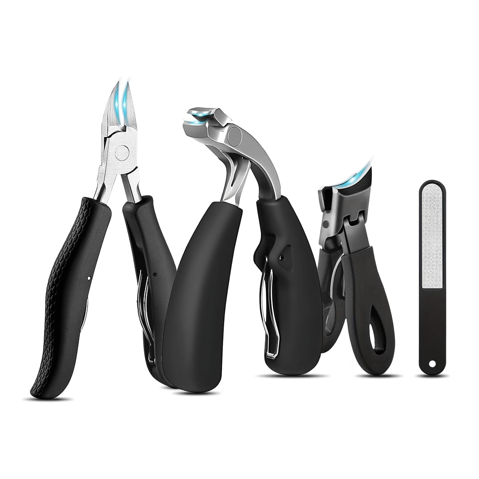 MIRLITICA Toenail Clippers for Seniors - 4pc Set for Thick Ingrown Nails