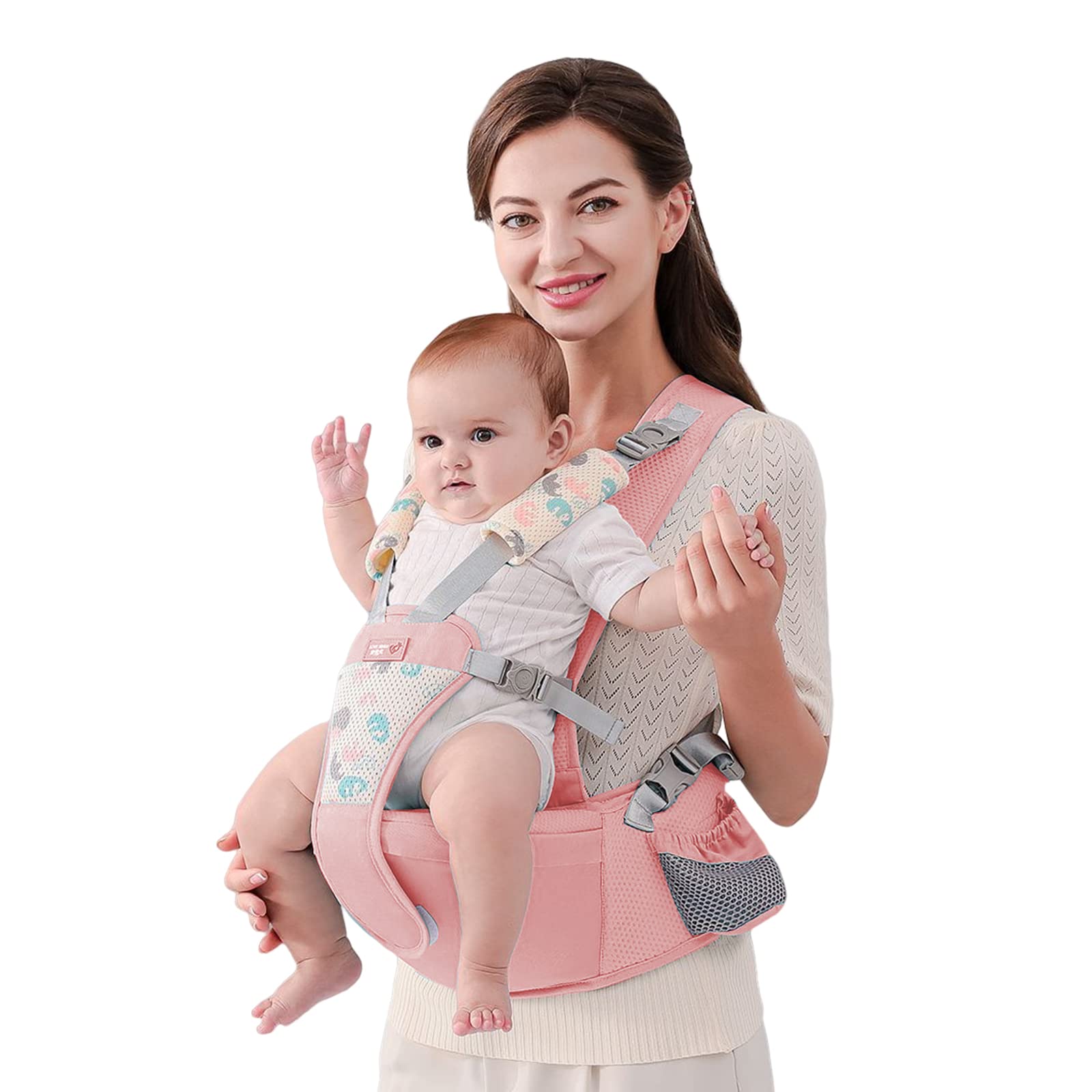 SONARIN Ergonomic Hipseat Baby Carrier – Breathable Waist Stool (Pink)