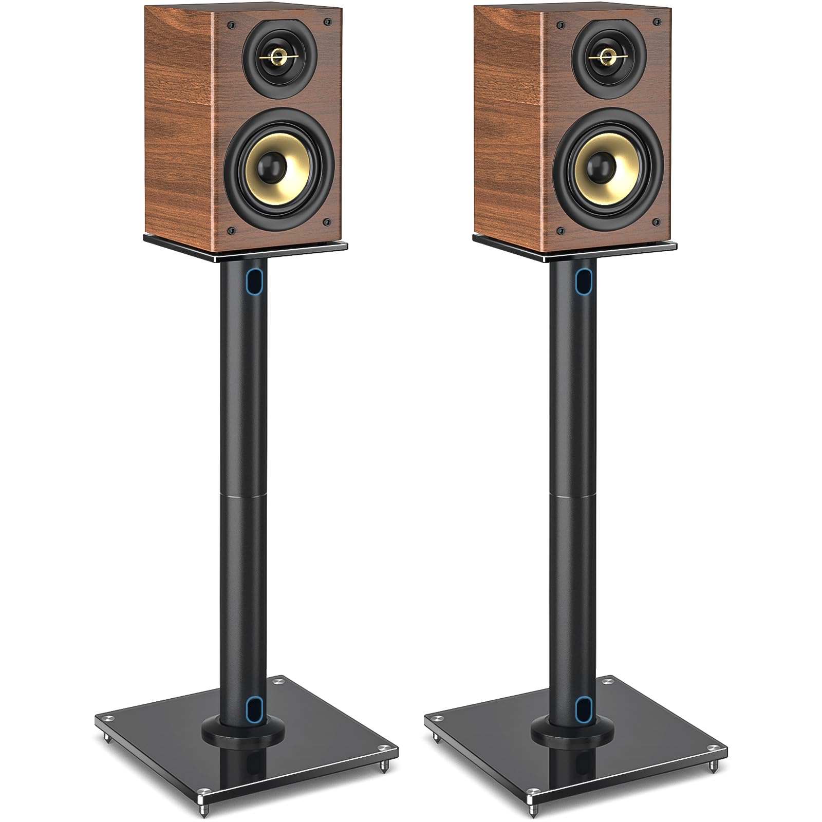 RFIVER 28 Inch Floor Speaker Stands for Surround Sound - Black, Set of 2