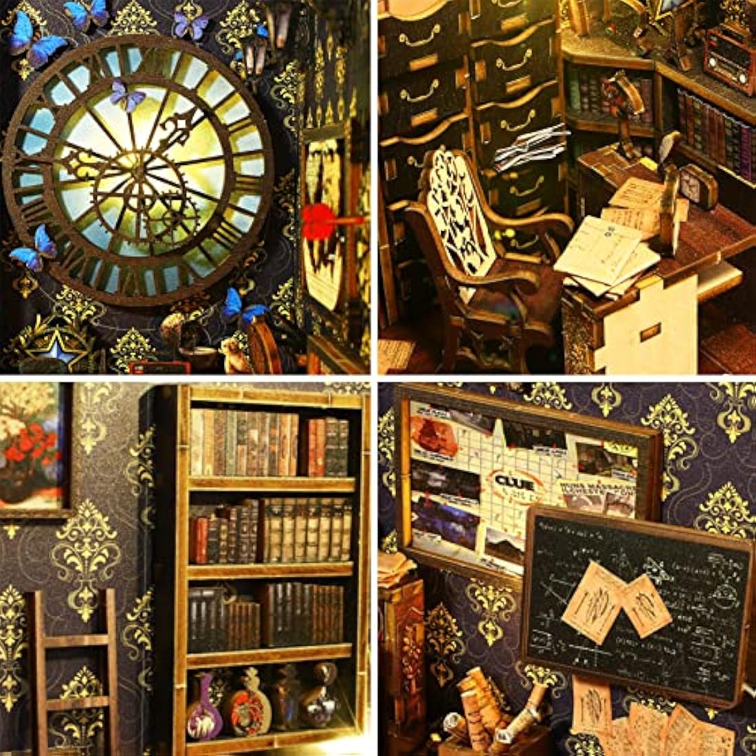 Jolof Store DIY Book Nook Kit – Scholar's Dream 3D Wooden Puzzle with LED