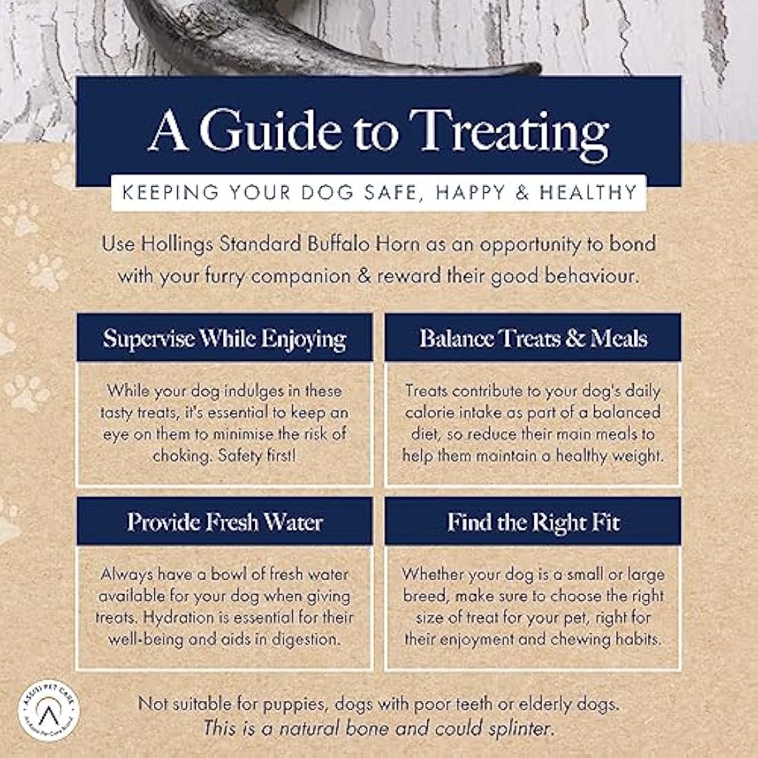 Hollings Buffalo Horn Natural Dog Chew – Grain Free High Protein Treat