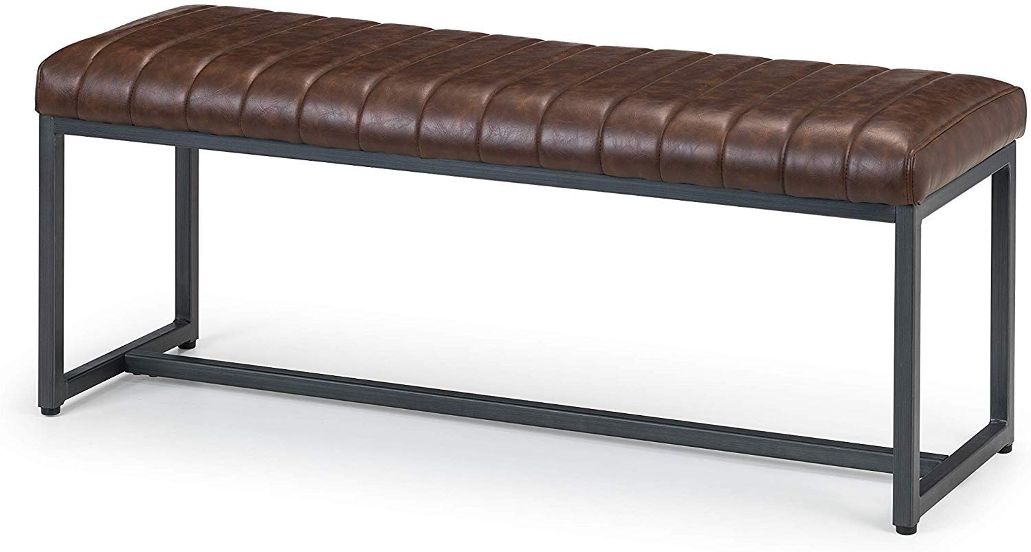 Julian Bowen Brooklyn Upholstered Bench – Brown Faux Leather