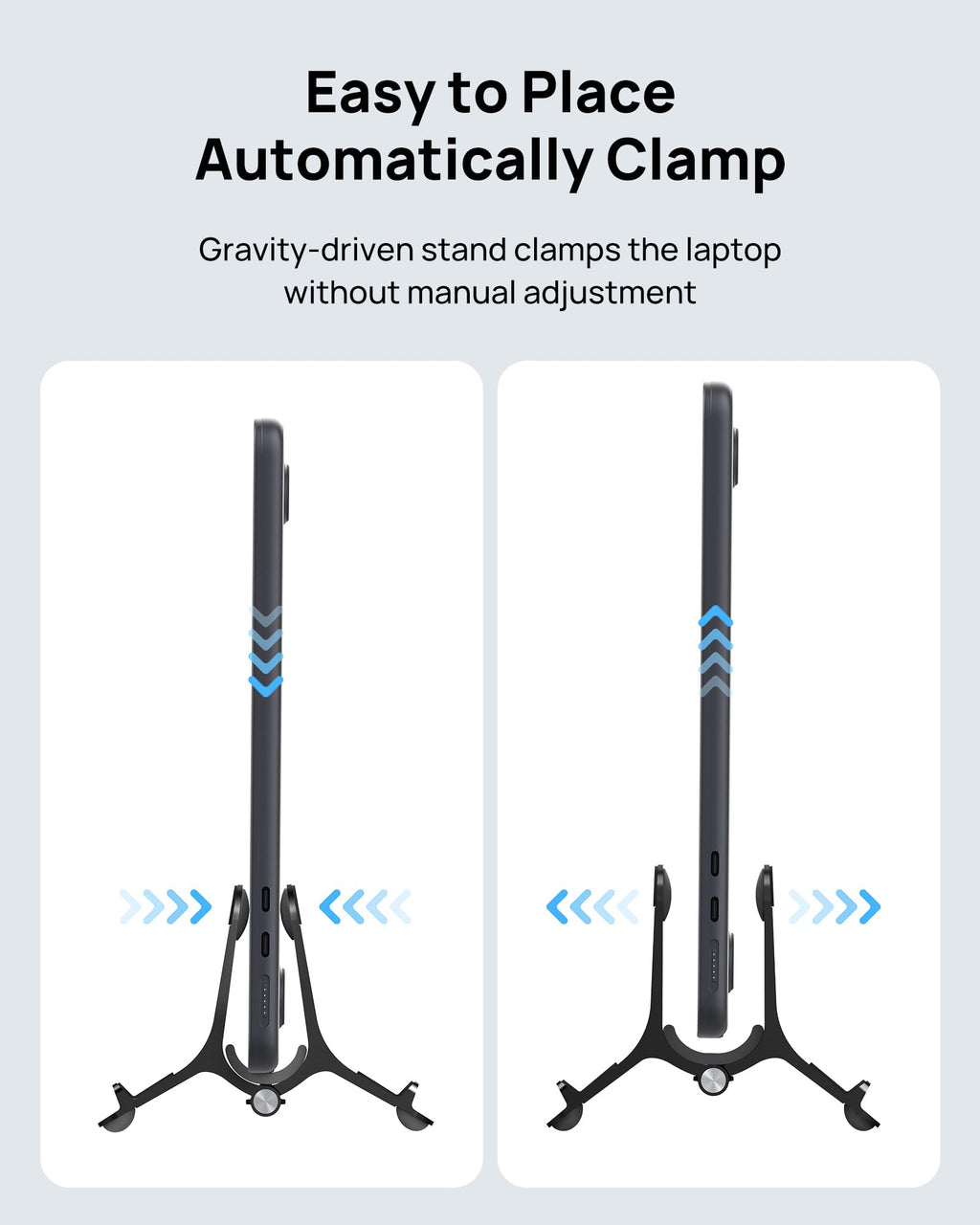 SODI Vertical Laptop Stand Holder for Desk, Automatic Adjustable Multi-Device Organizer, Aluminum Laptop Holder Vertical Compatible with MacBook Pro