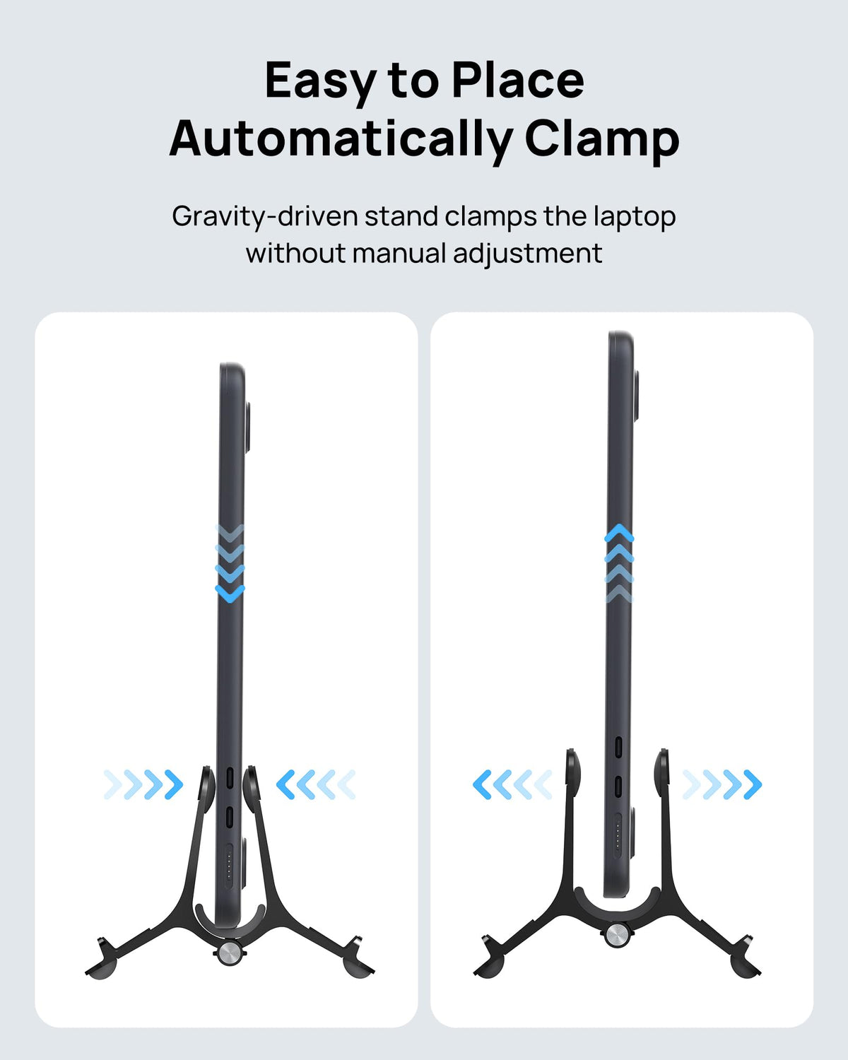 SODI Vertical Laptop Stand Holder for Desk, Automatic Adjustable Multi-Device Organizer, Aluminum Laptop Holder Vertical Compatible with MacBook Pro