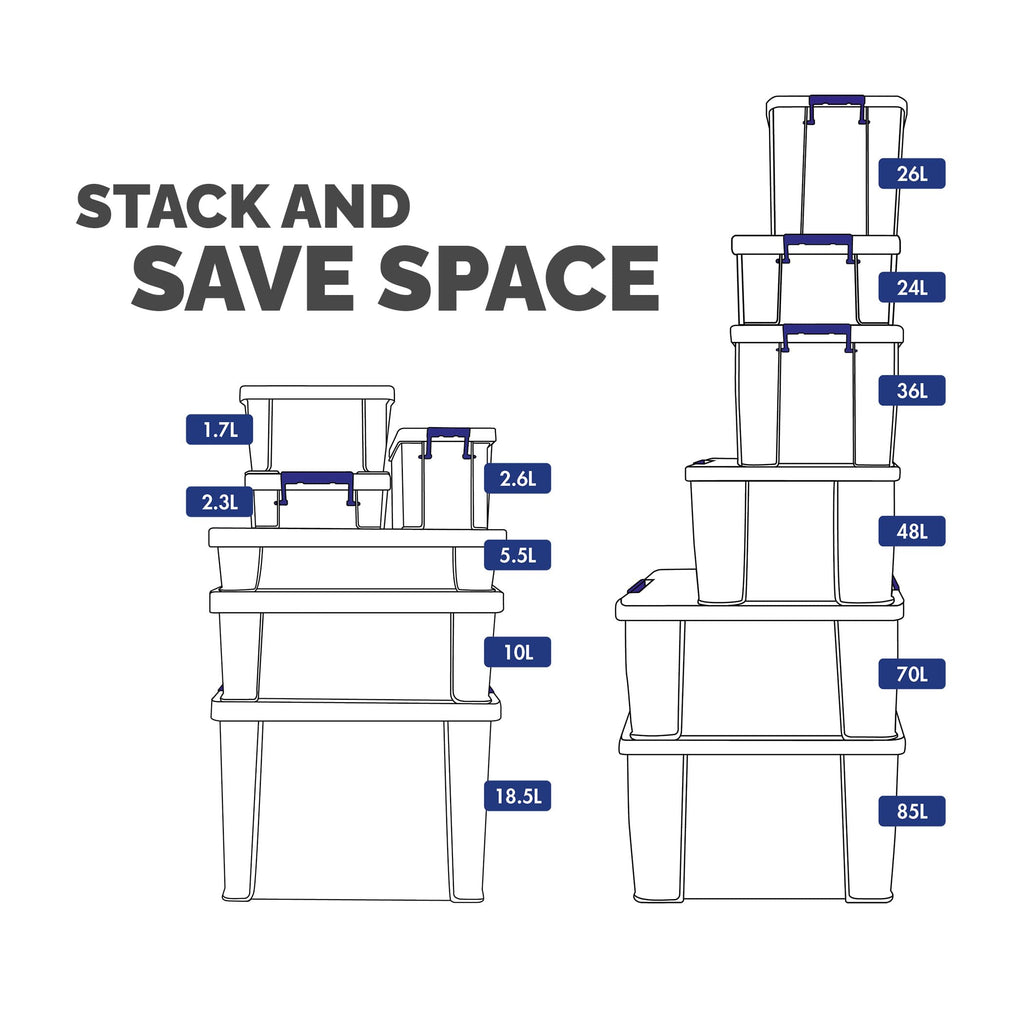Bankers Box Storage Box 0.2L 20 Pack - BPA-Free, Stackable Plastic Organizer with Clip-Lock Lid