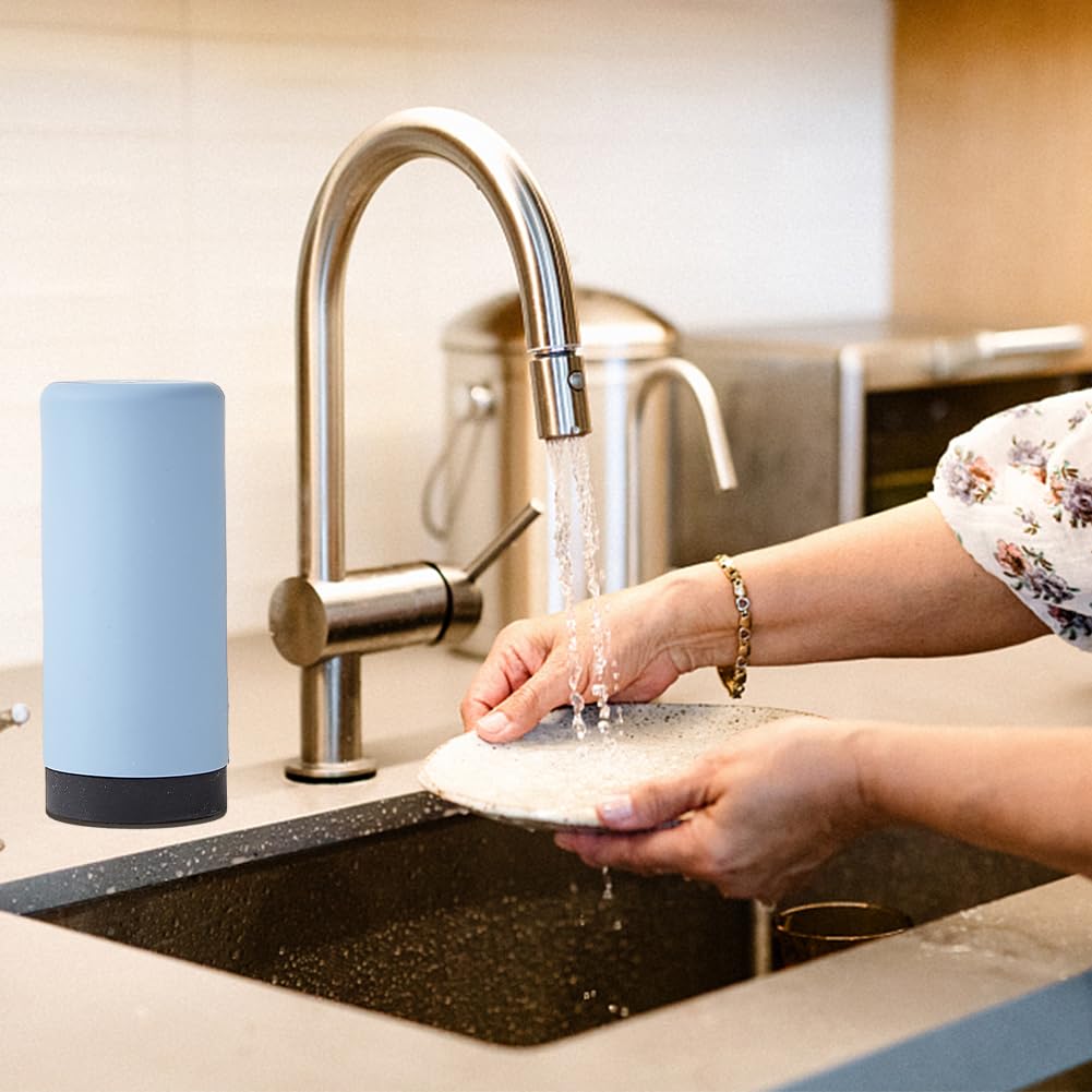 240ml Soap Squeezer, Non-Drip Dispenser for Washing Up Liquid Soap Dispenser Manual Pump, Squeezable RefillableBlue - image 3