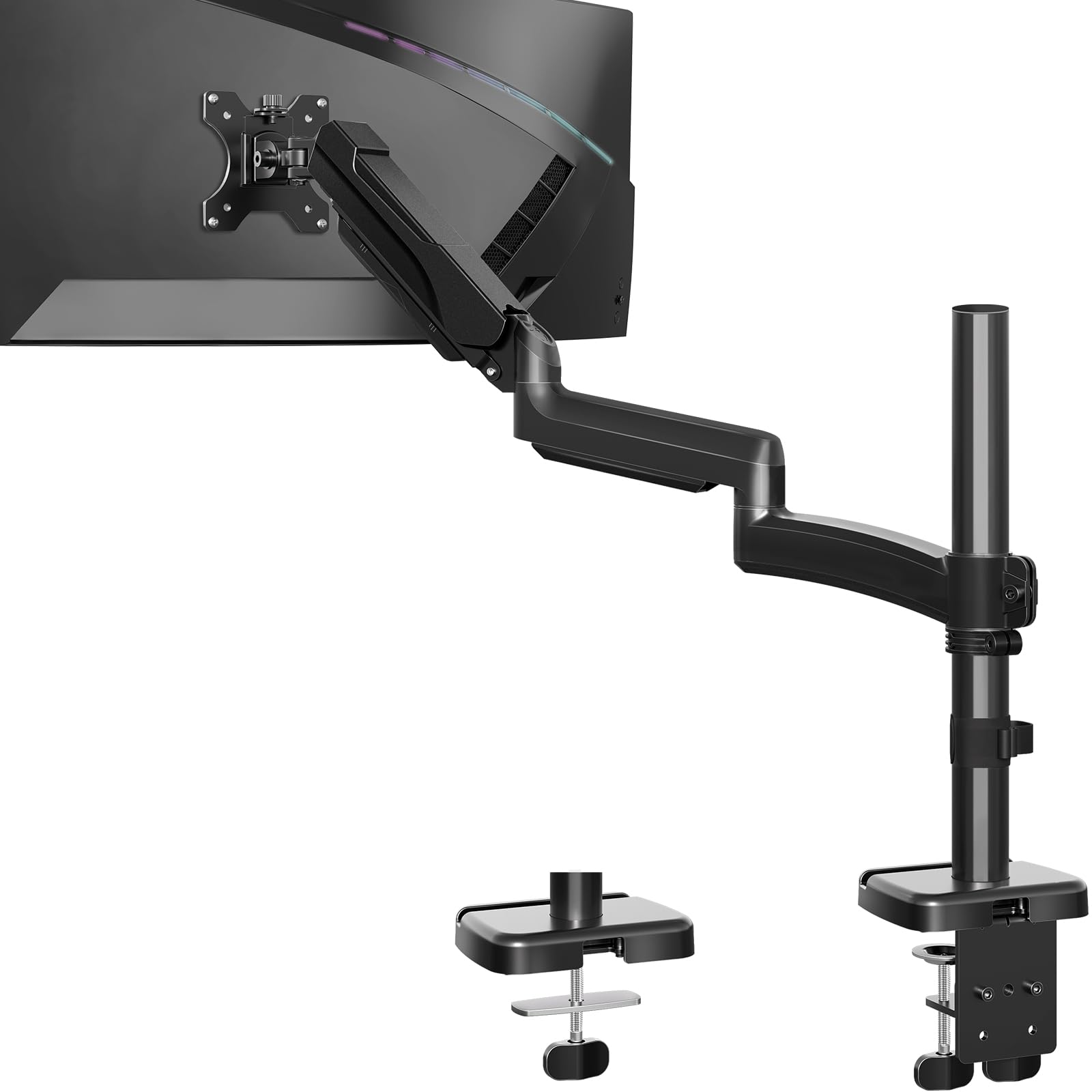 MOUNTUP Extra Long Single Monitor Arm – 705mm Adjustable Desk Mount