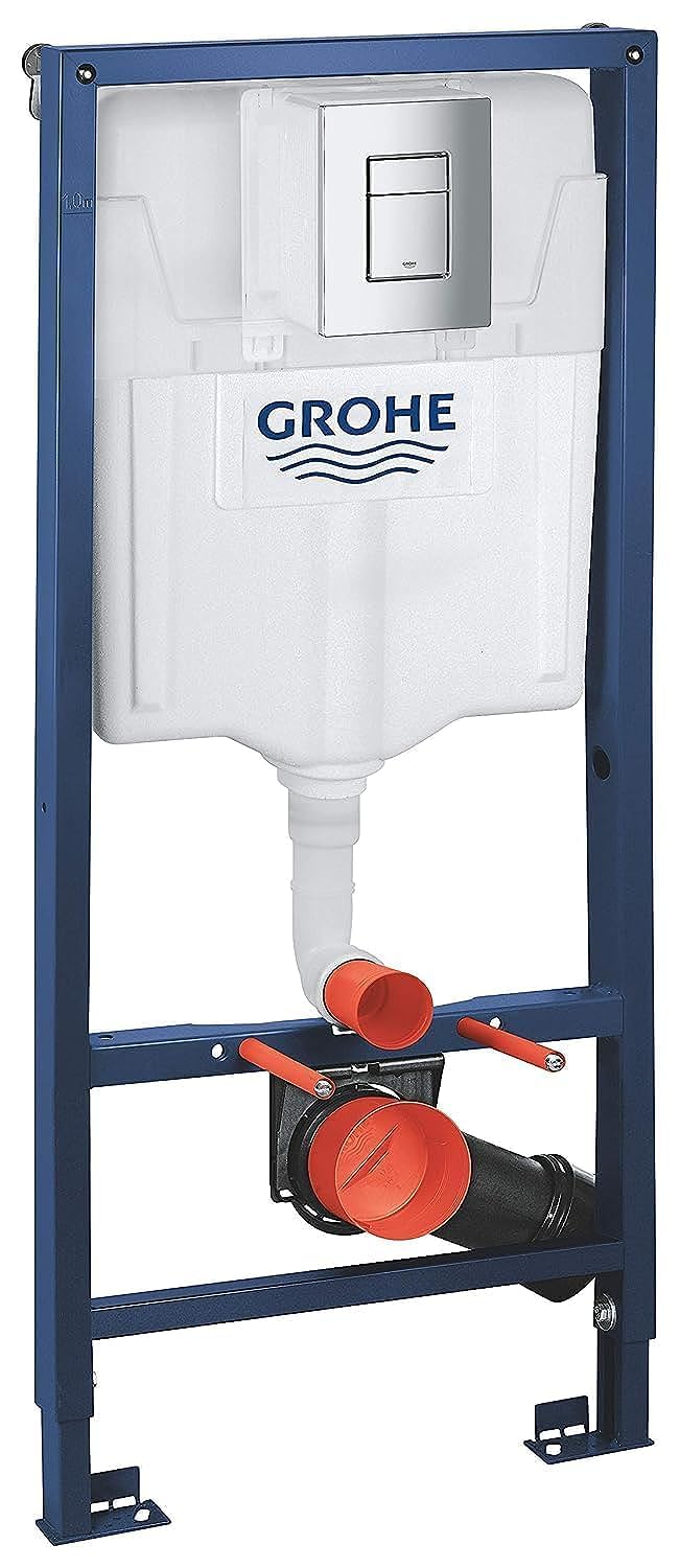 GROHE Rapid SL 3-in-1 Wall-Hung Toilet Frame Set with Flush Plate
