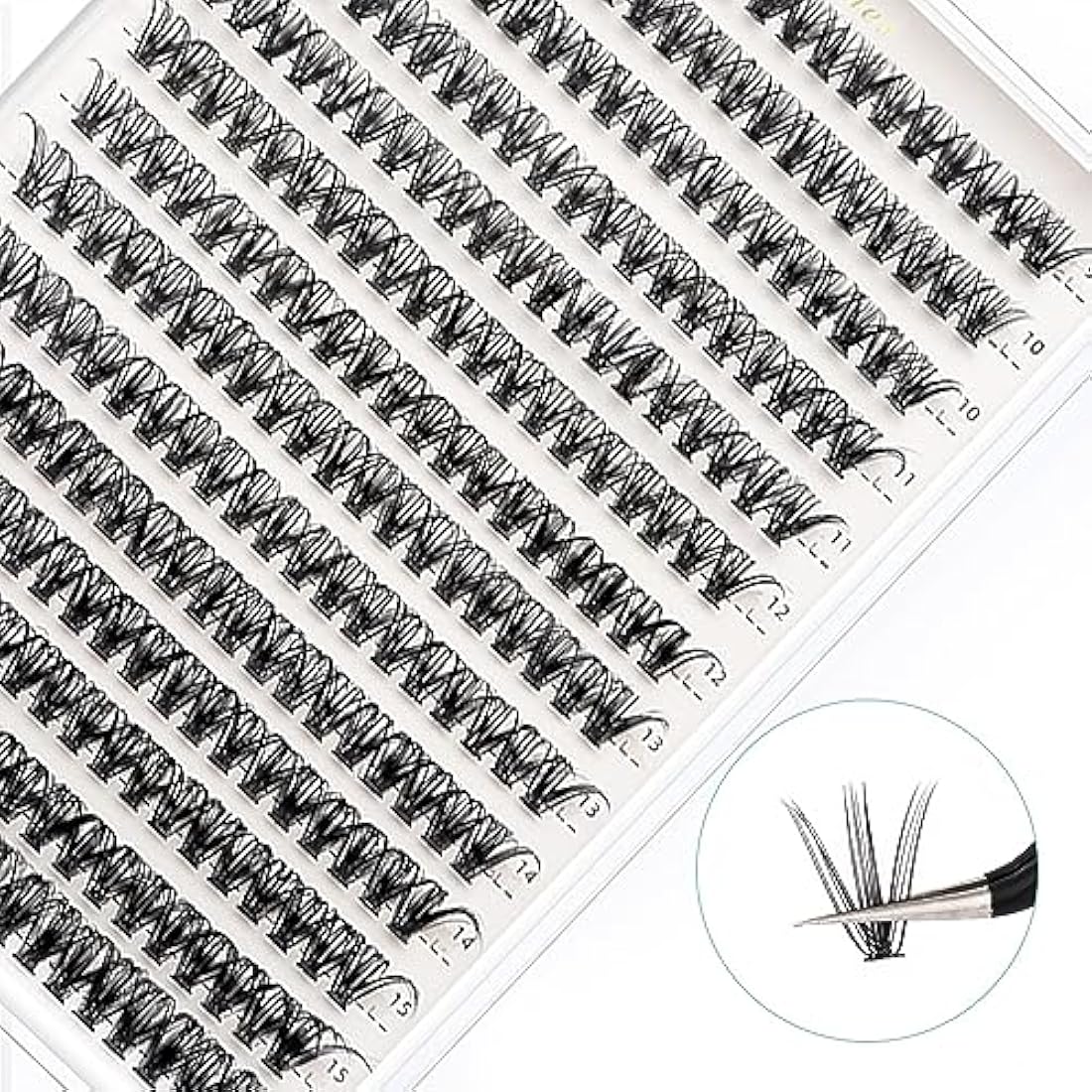 Bransfy DIY Eyelash Extension Clusters | 280pcs D Curl Faux Mink Lashes