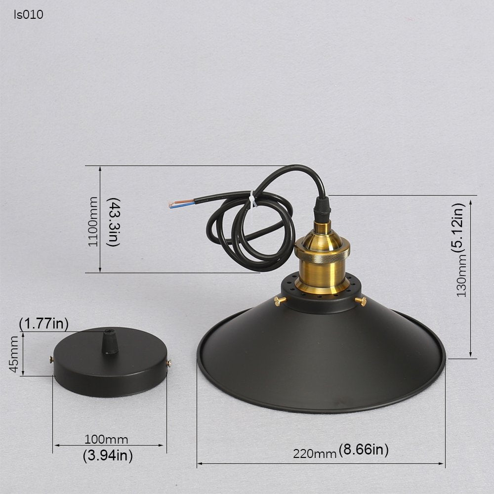 Chrasy 2-Pack Industrial Pendant Light – Vintage Black Metal Edison Lamp