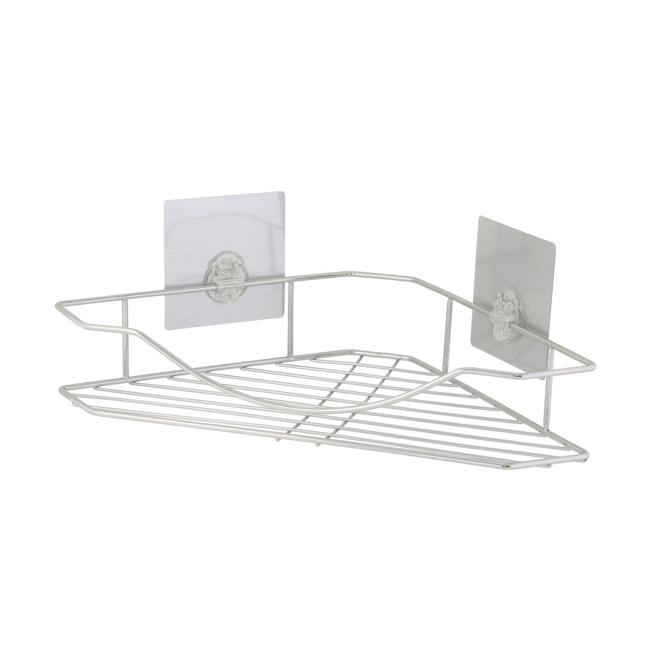 Axentia Nizza Stainless Steel Corner Bathroom Shelf – Adhesive Storage
