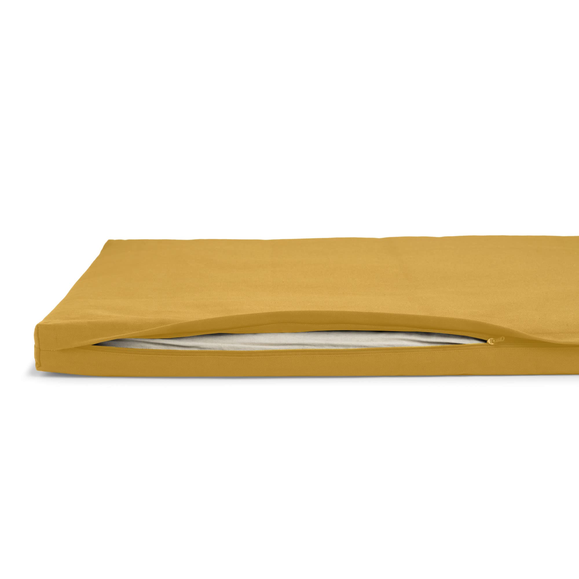 Basaho Zabuton Meditation Mat - Organic Cotton & Recycled Filling - Mustard