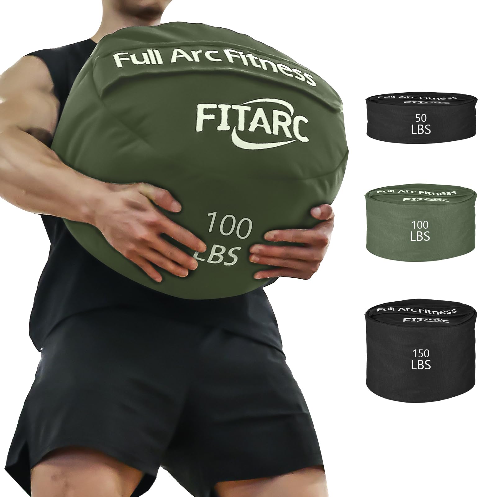 Fitarc Round Sandbag for Weight Training | Durable Fitness Workout Bag