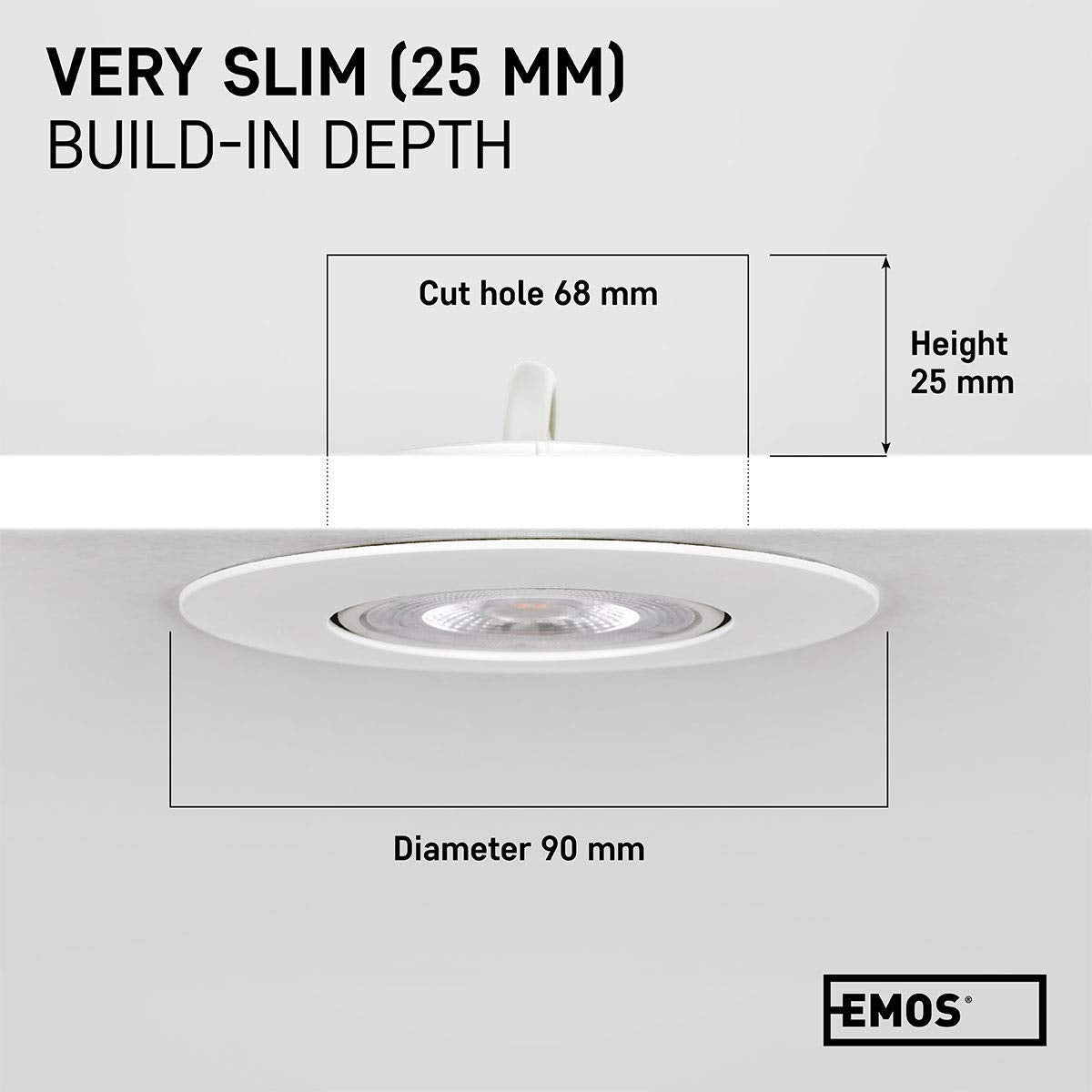 EMOS LED Recessed Ceiling Spotlights - 5W 4000K Neutral White - Pack of 12