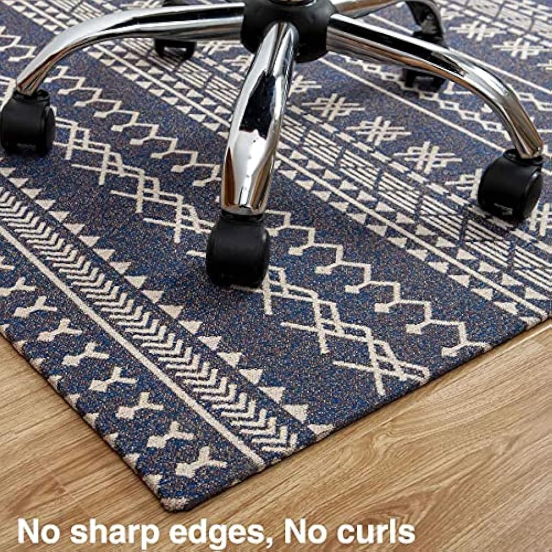 DIKILONG Handmade Office Chair Mat | 136x100cm Morocco Floor Protector