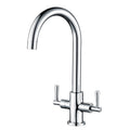 Hapilife Kitchen Sink Mixer Tap | Dual Lever Chrome 360° Swivel Spout