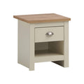 Timber Art Design Lisbon Bedside Table – 1 Drawer Grey & Oak Nightstand