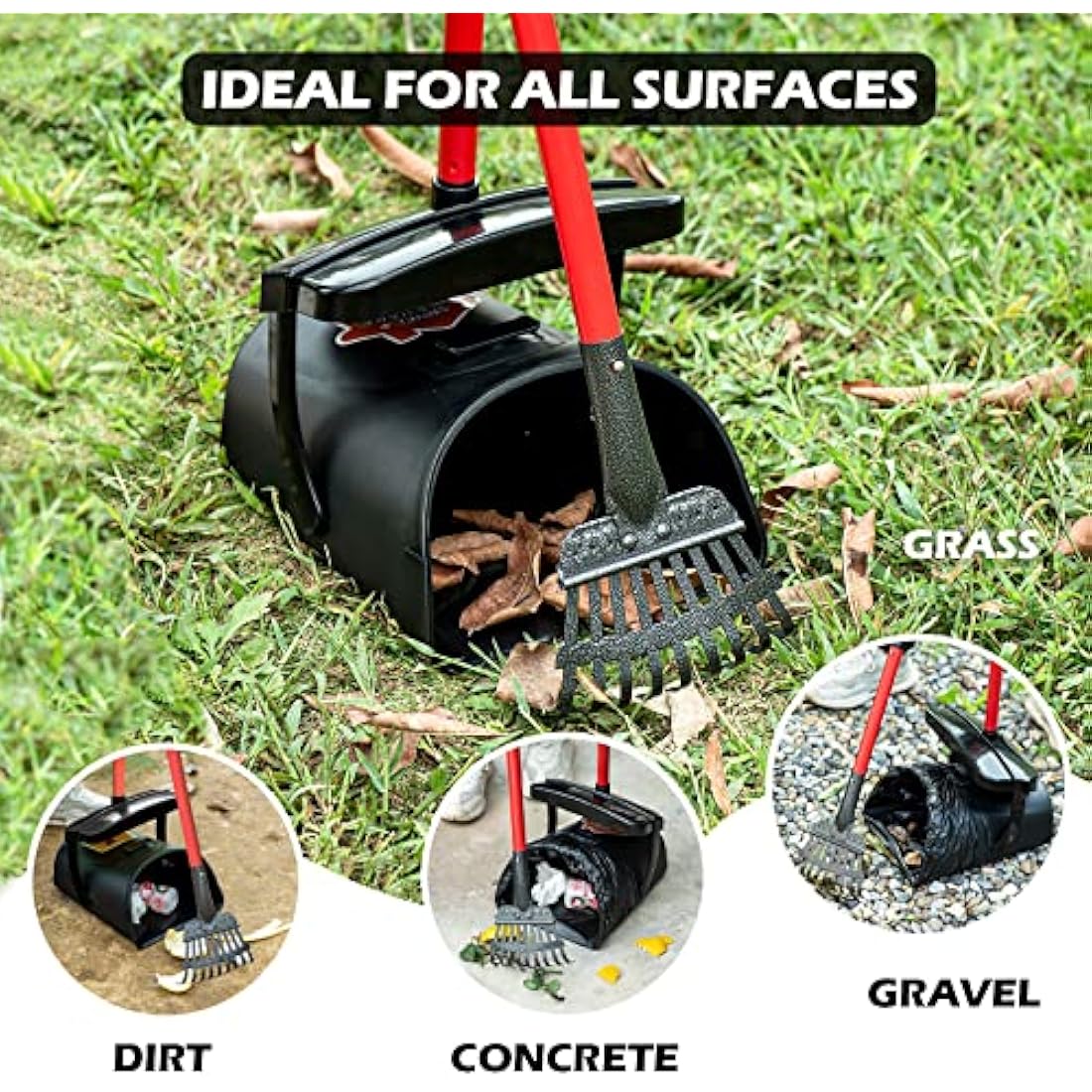 Pooper Scooper – Large Swivel Bin and Rake with 36" Handle