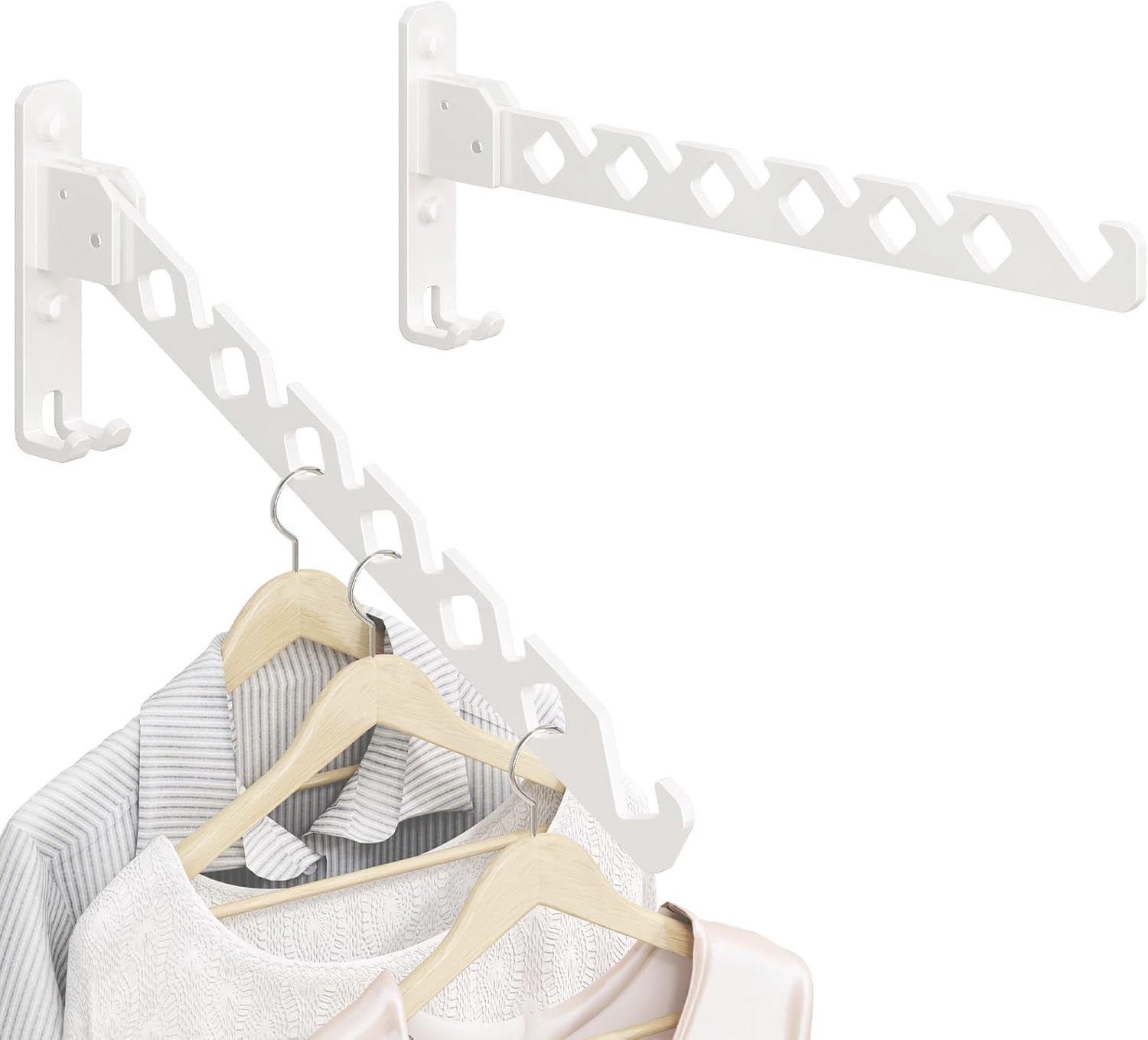 Dancrul Wall Mounted Clothes Drying Rack | Folding Aluminum Hanger
