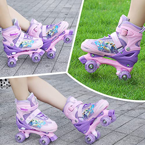 Runcinds Adjustable Kids Roller Skates for Girls with Light Up Wheels