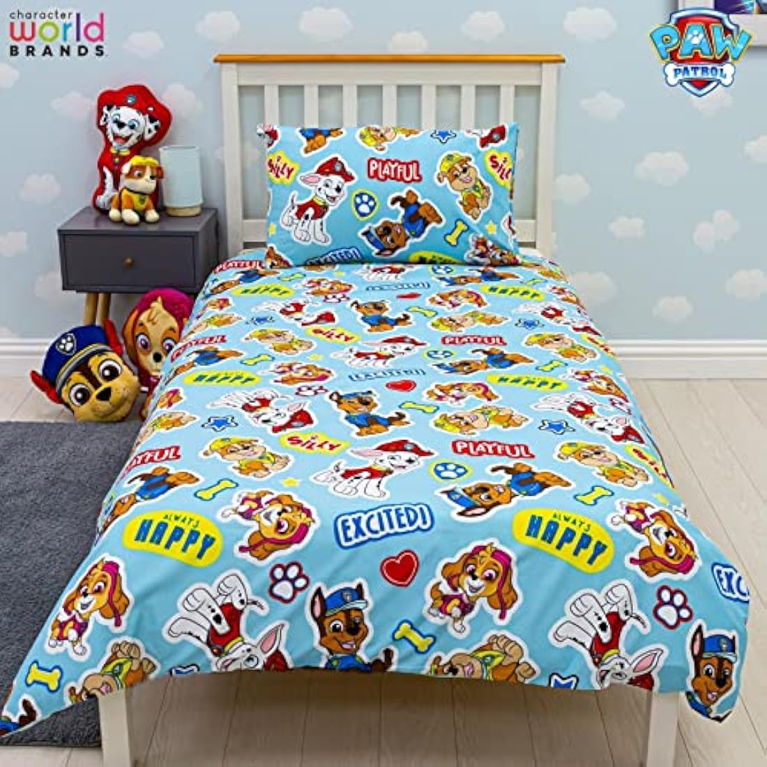 Paw Patrol Reversible Single Duvet Cover Set | Kids Pupster Bedding
