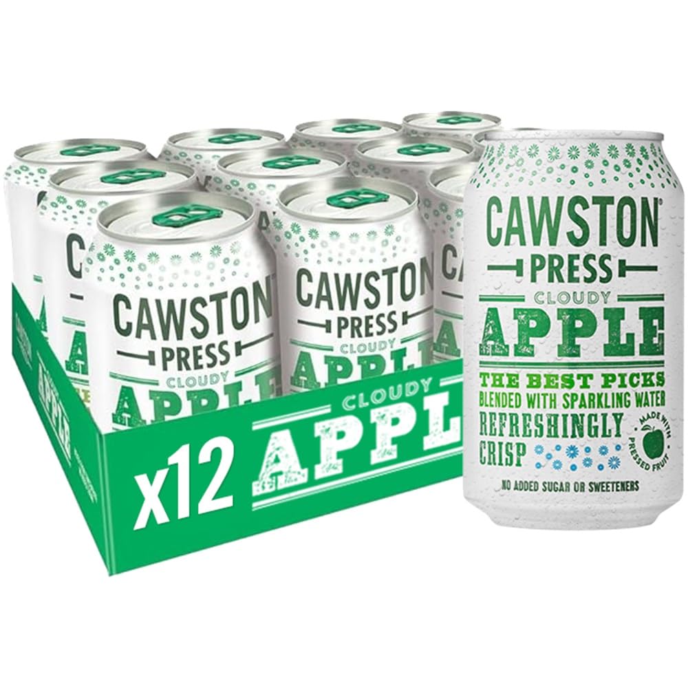 Cawston Press Sparkling Cloudy Apple Juice - 330ml Cans (Pack of 12)