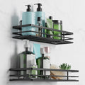 SAFFRUFF Shower Caddy 2-Pack | Adhesive Bathroom Shelf Organizer - Black