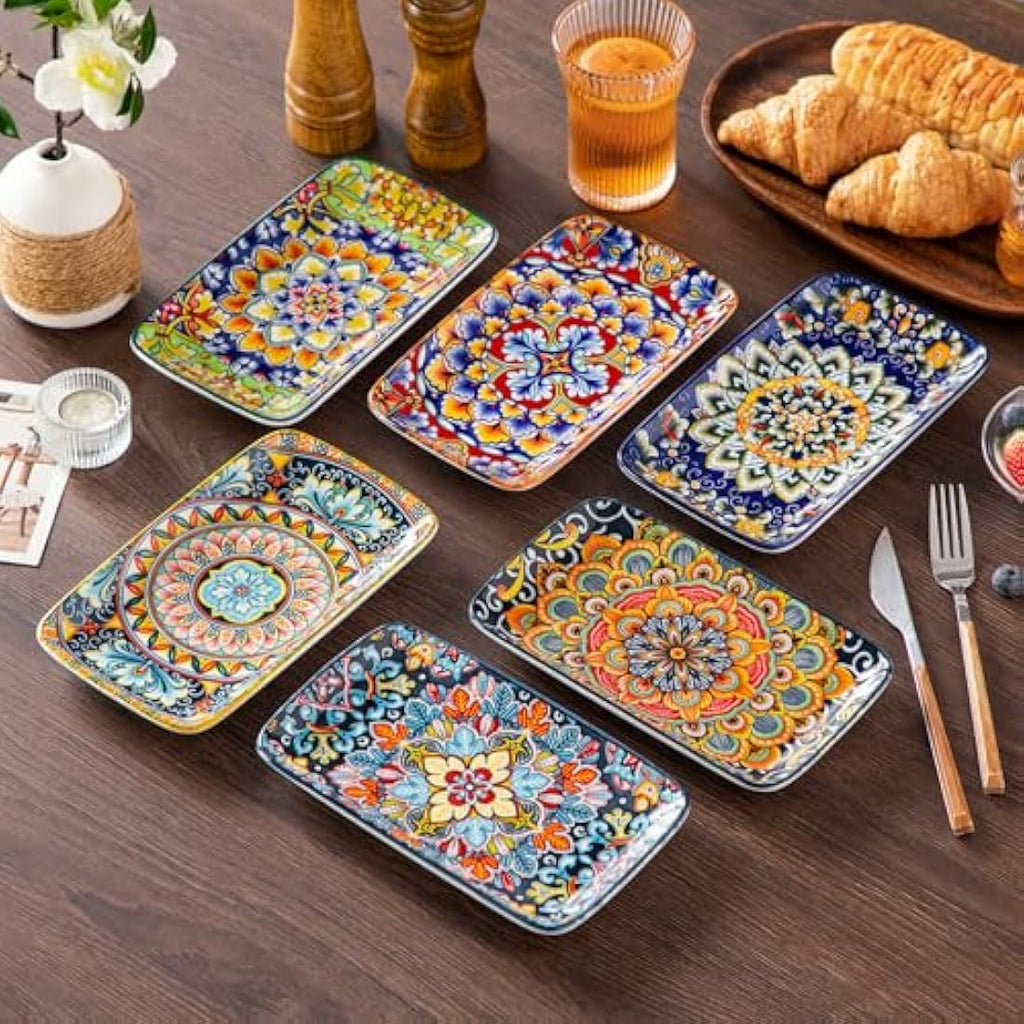 vancasso SIMI Porcelain Serving Platter Set - 8.5" Bohemian Sushi Plates