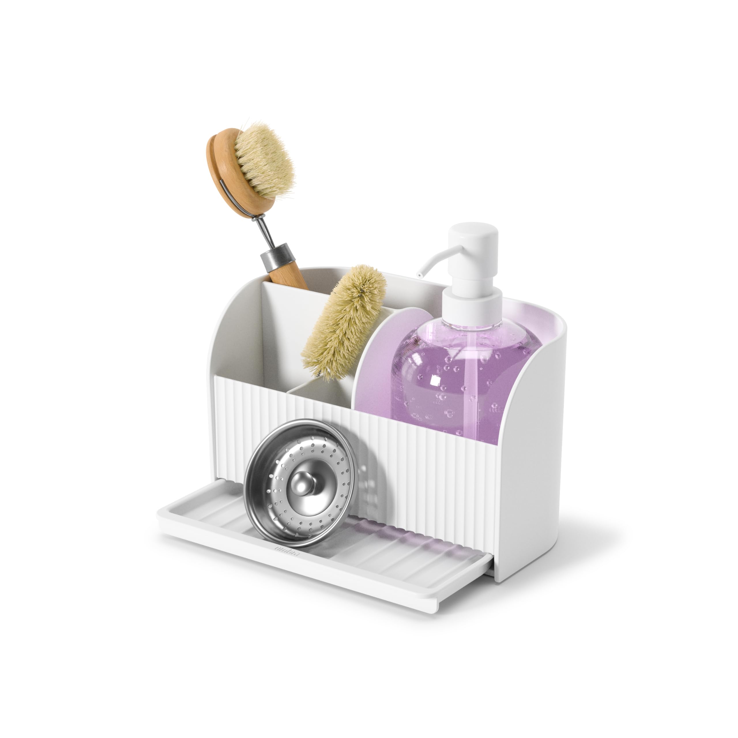 Umbra Sling Sink Caddy and Soap Pump – White Kitchen Sink Organizer