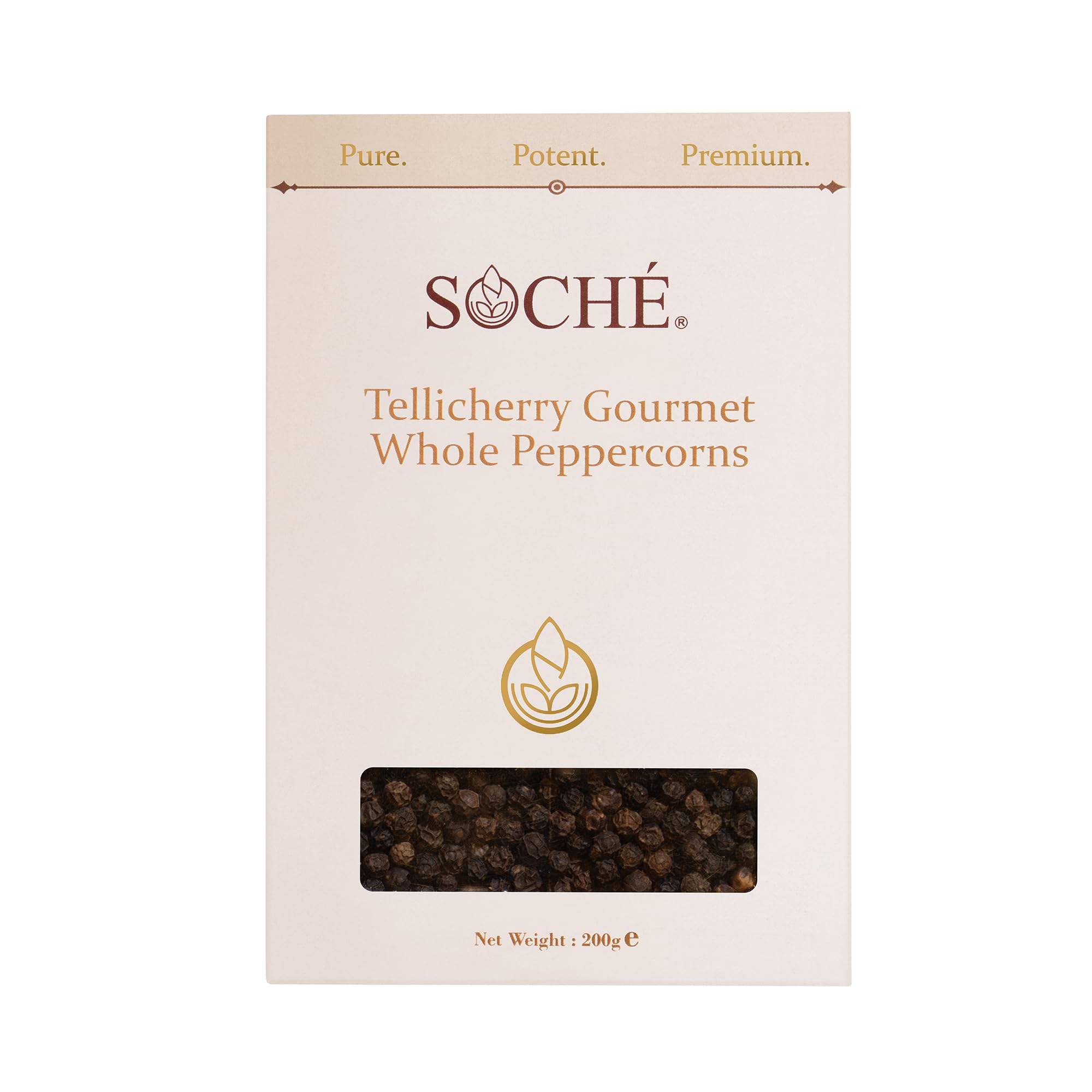 Soché Tellicherry Black Peppercorns – Whole Malabar Pepper, 200g