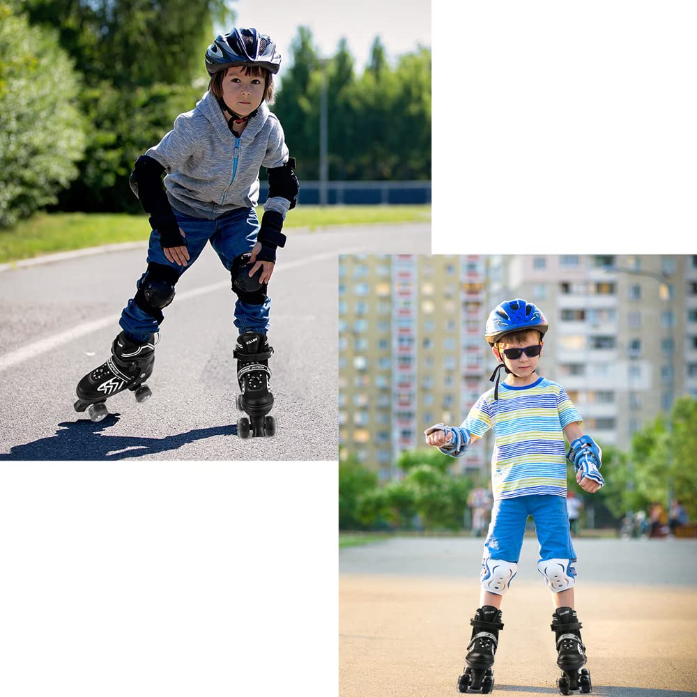 Jolof Store Kids Adjustable Roller Skates | 8 Light Up Wheels for Beginners