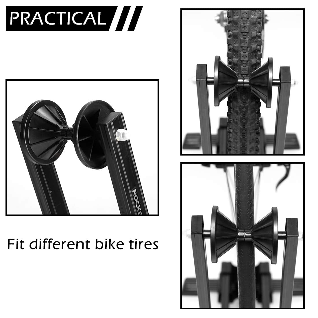 ROCKBROS Foldable Bike Stand | Aluminum Alloy Floor Rack for MTB & Road