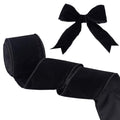 OLYCRAFT Black Soft Velvet Wired Ribbon | 2.5" x 10.9 Yards for Crafts