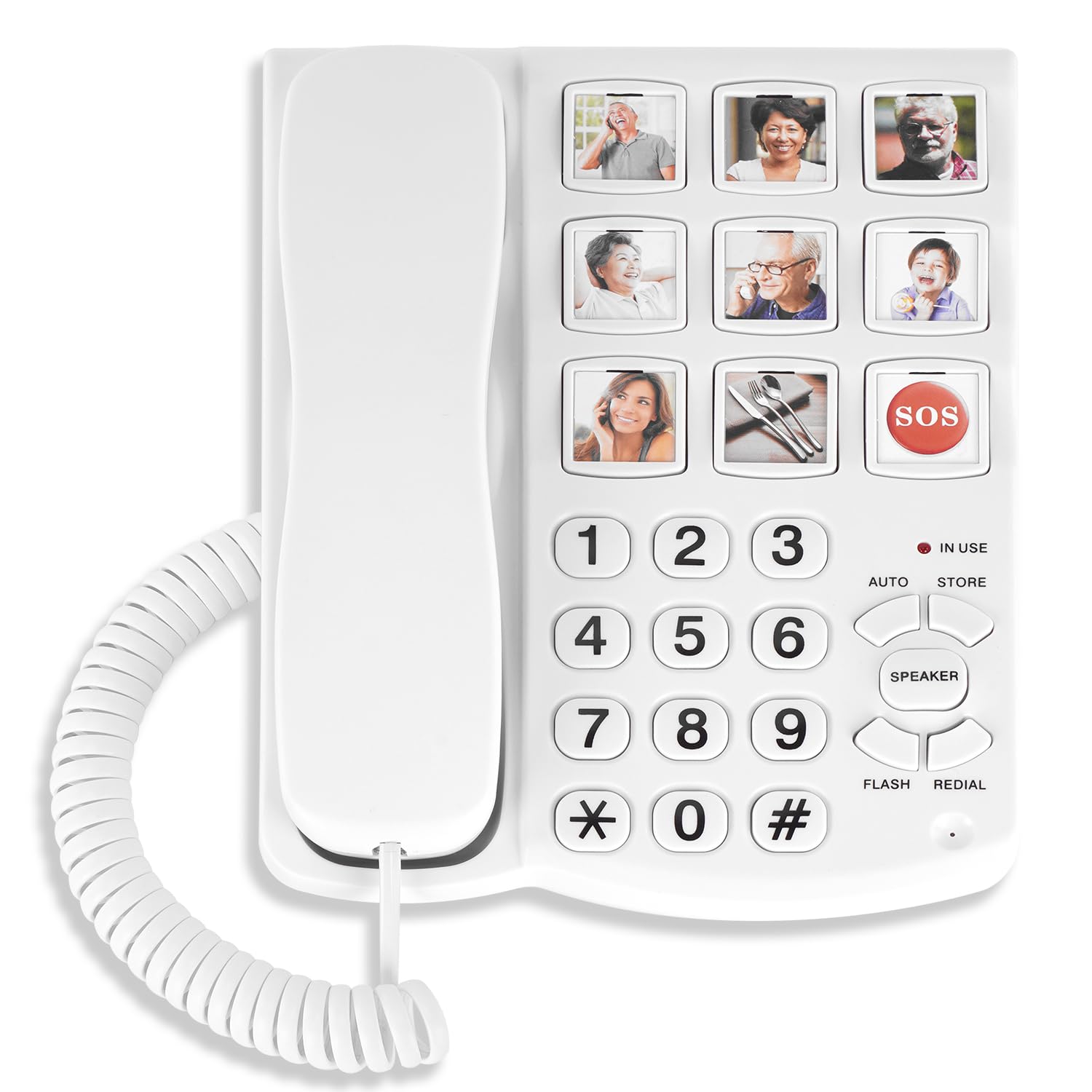 Uvital Big Button Corded Landline Phone for Elderly with Speed Dial
