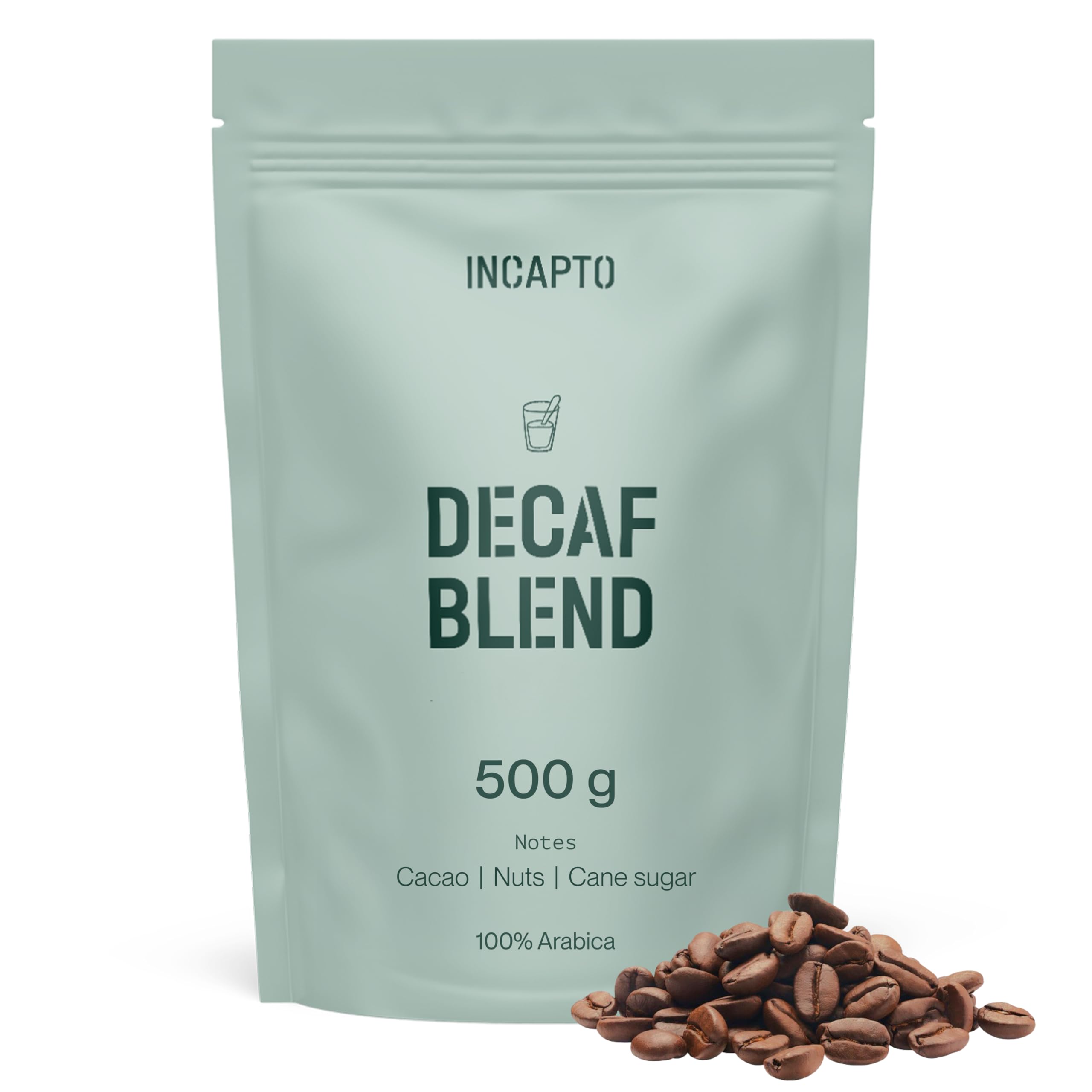 Incapto Specialty Decaf Whole Bean Coffee – 100% Arabica Brazil 500g
