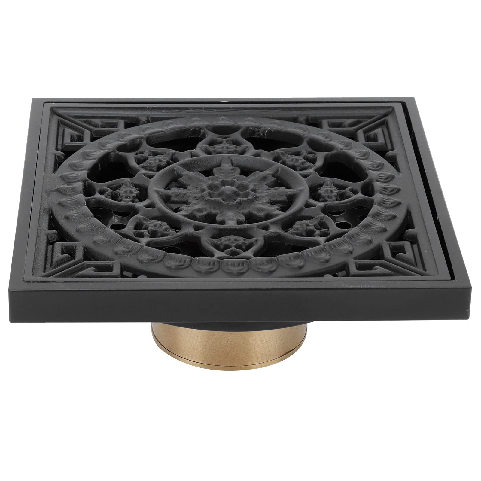 Jolof Store Black Copper Floor Drain – 10x10cm Square Shower Strainer