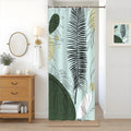 Uiiooazy Boho Green Palm Leaves Shower Curtain | Waterproof Polyester Fabric