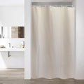 Jolof Store Beige Linen Textured Shower Curtain | Waterproof Heavy Duty