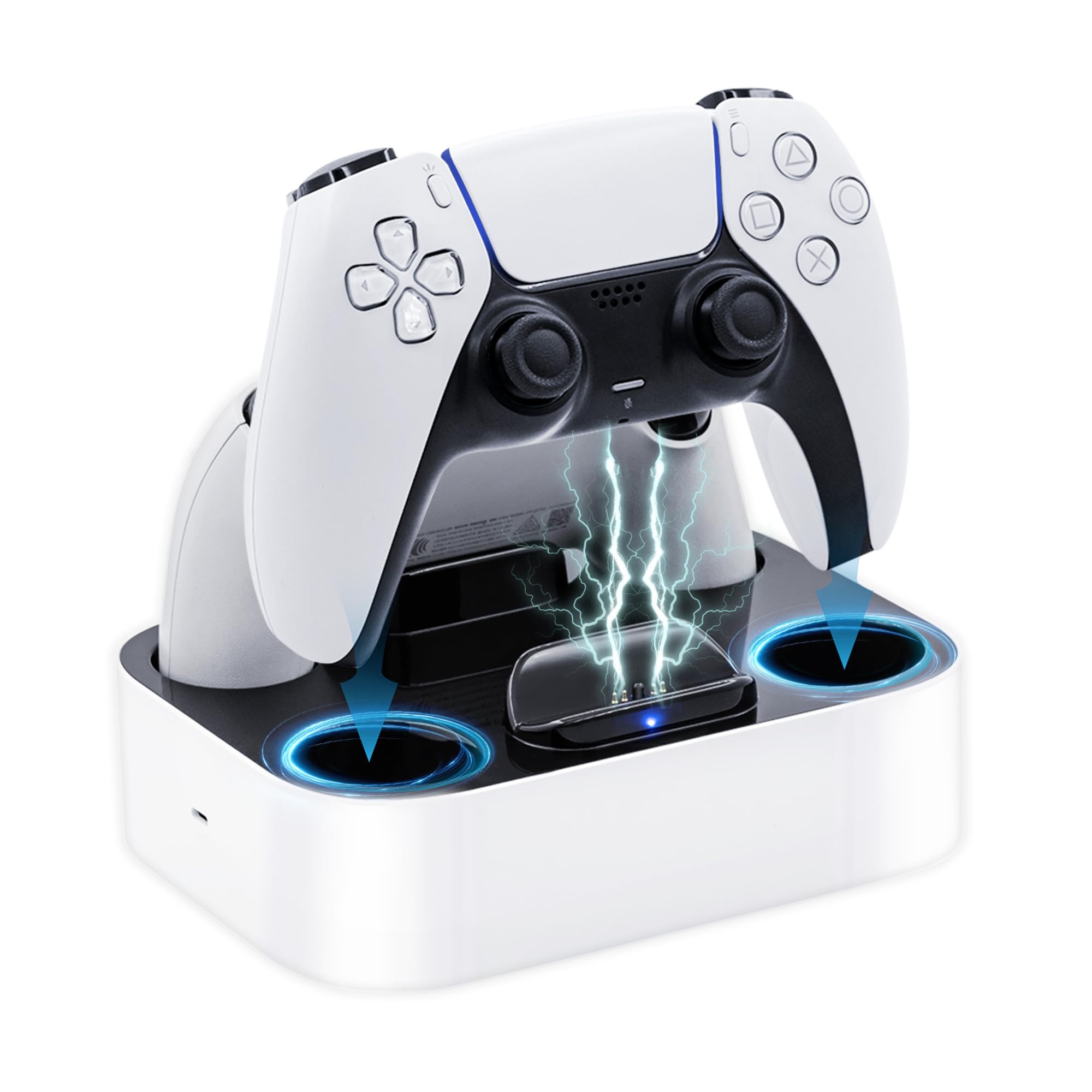 Mcbazel PS5 Edge Controller Fast Charging Dock Station with LED - White