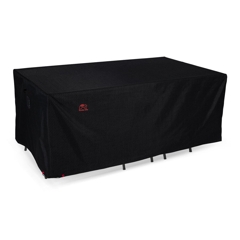 Turtle Life Waterproof Garden Furniture Cover | Rectangular Black PU