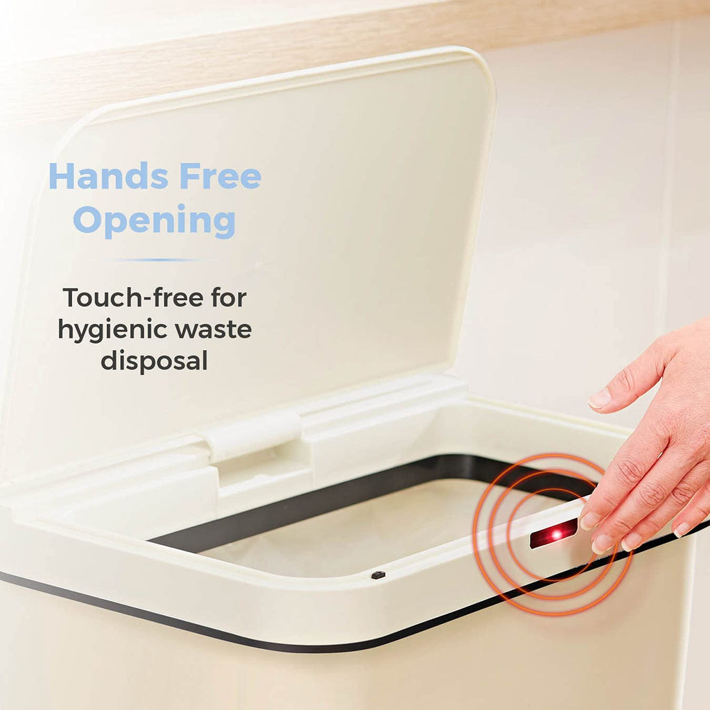 Tower 50L Sensor Bin – Automatic Hands-Free Kitchen Waste Bin, Cream